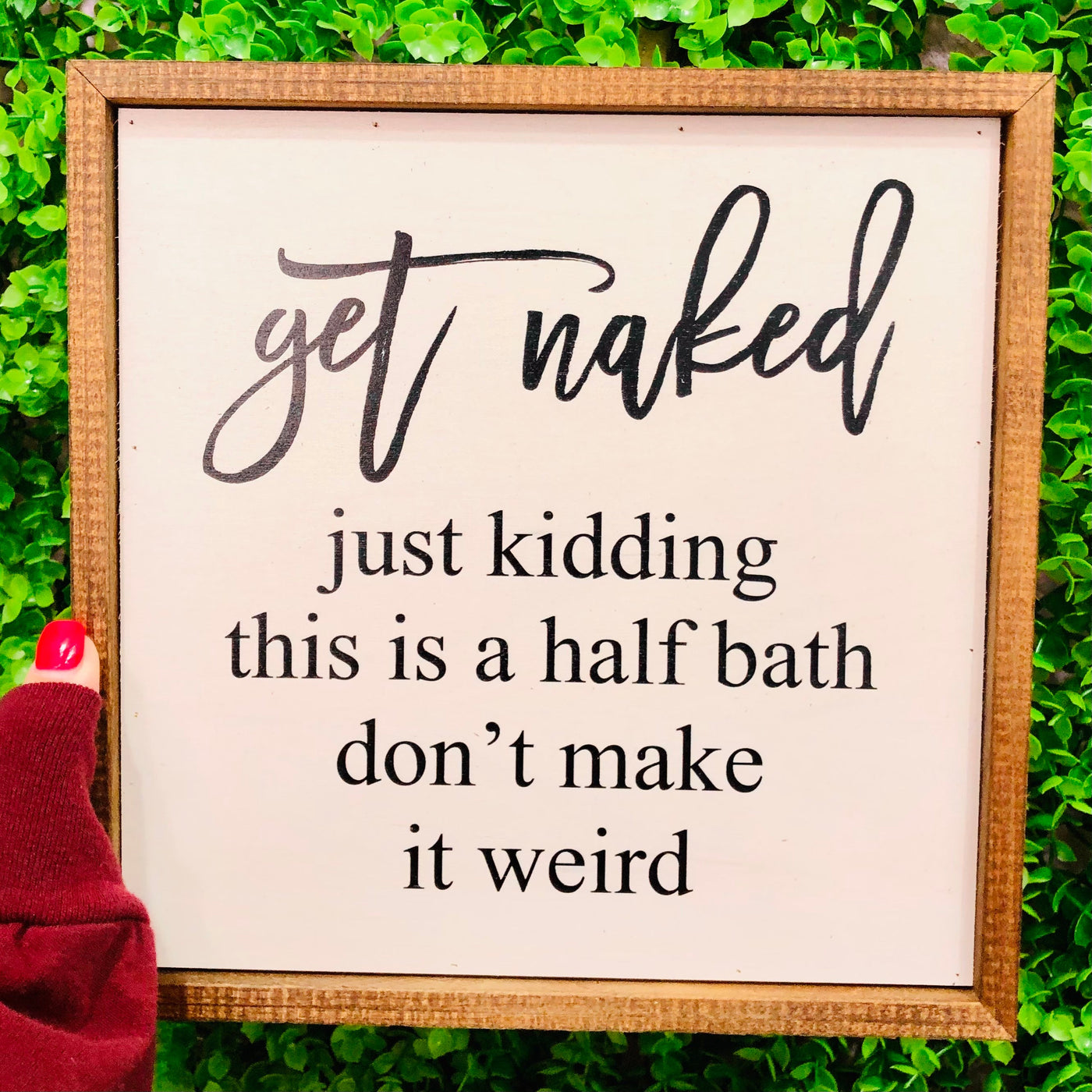 Get Naked Half Bathroom Box Sign