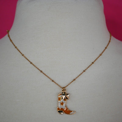 Cowboy Boots Pendant Necklace