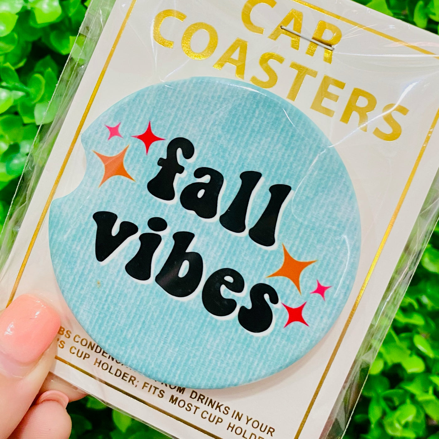 Fall Vibes Car Coaster