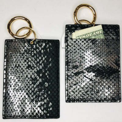 Leather Snakeskin ID Holder - 3 COLORS