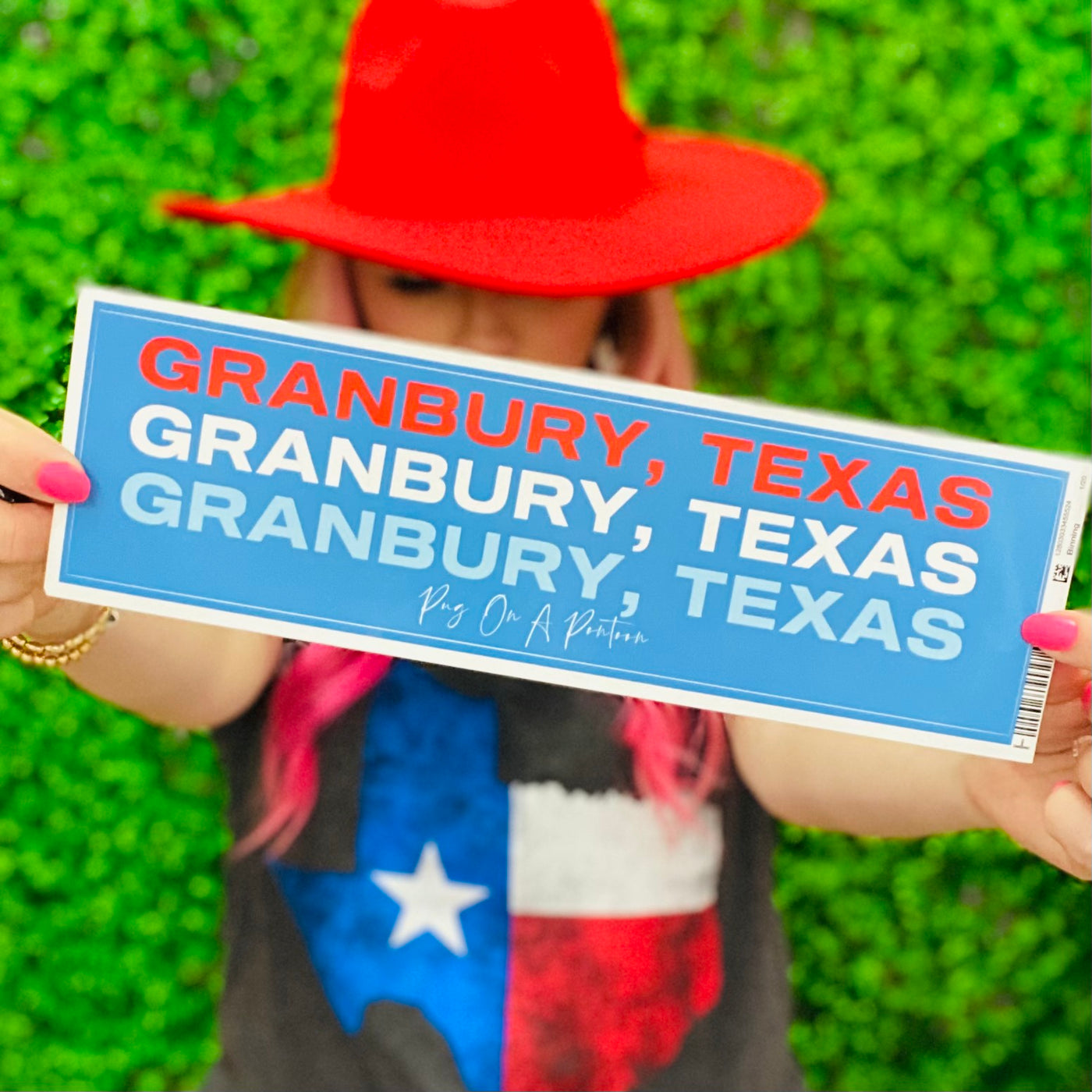 Red White & Blue Granbury Bumper Sticker