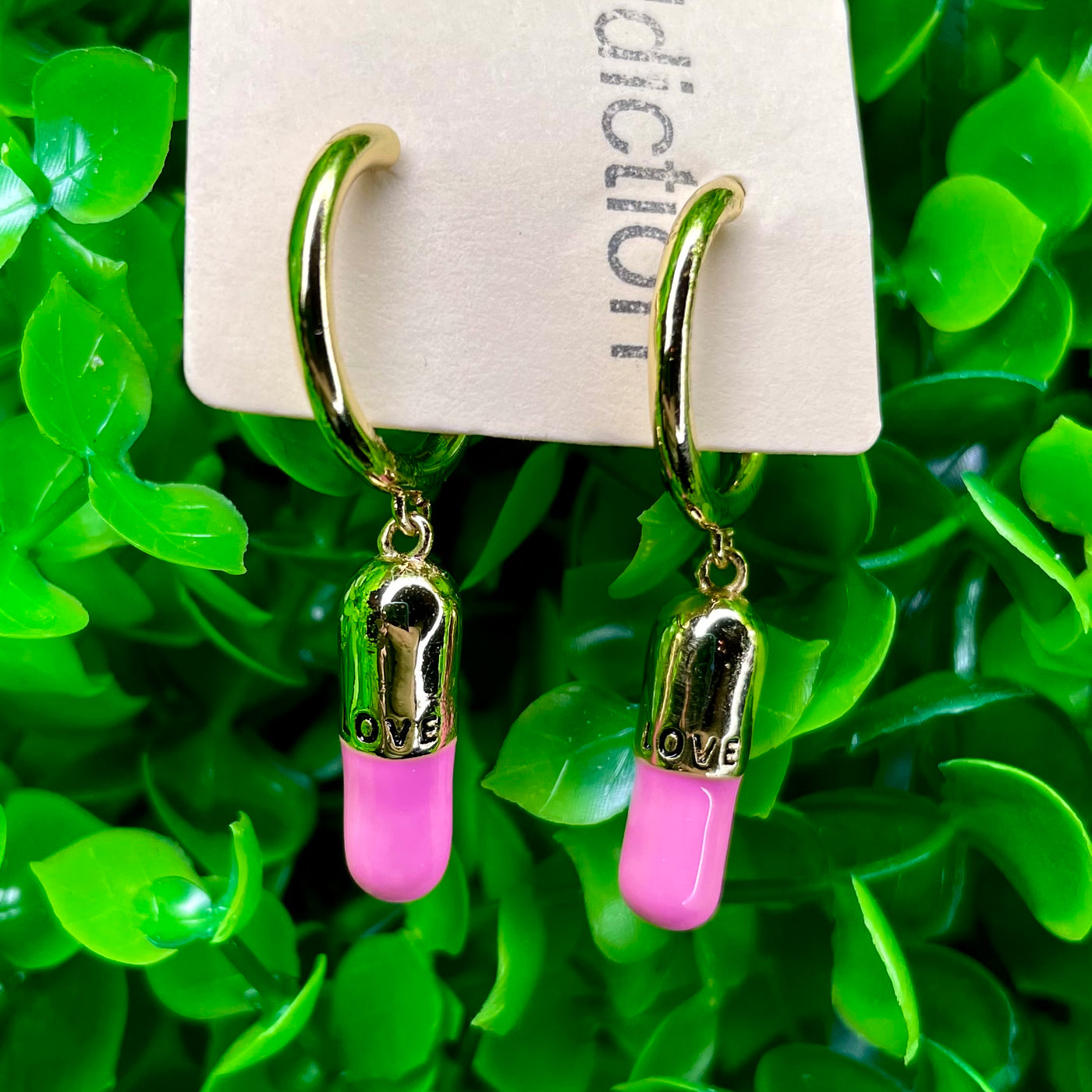 Love Is My Drug Dainty Earrings - 2 Colors