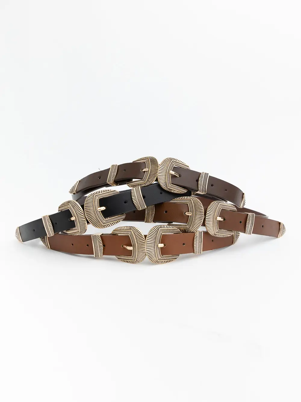 Double Buckle Western Belt