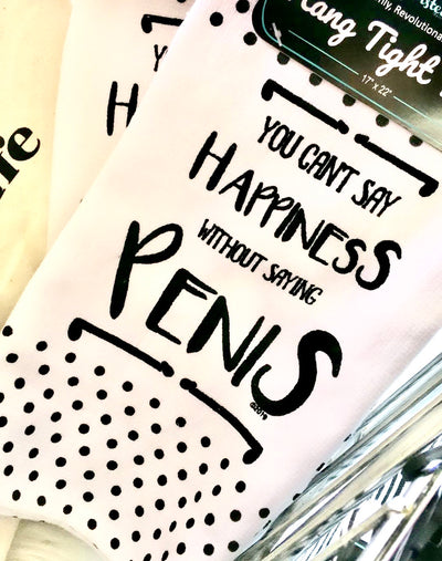 Can't Say Happiness Dish Towel- 2 STYLES