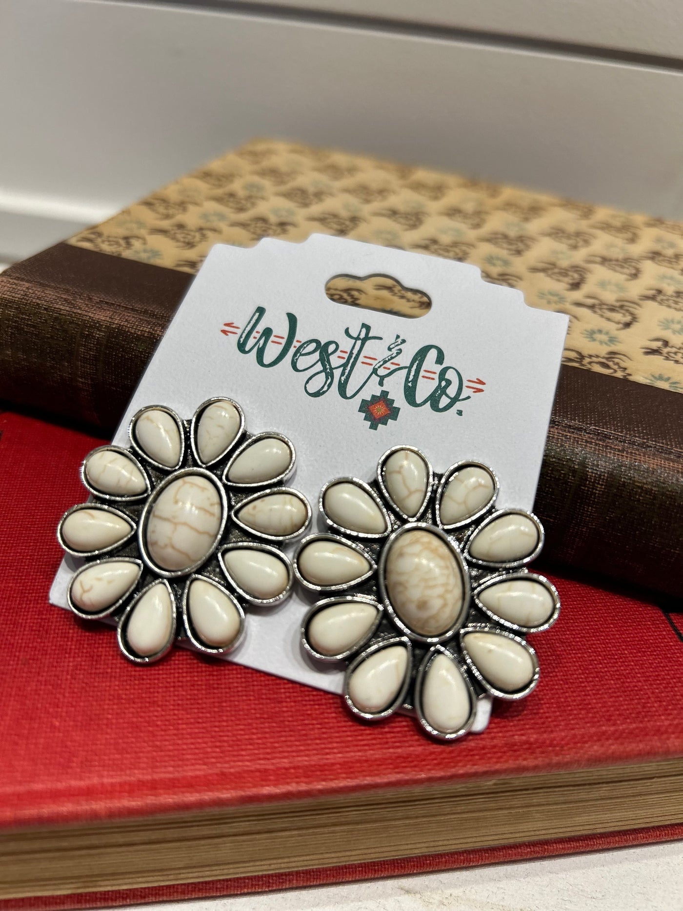 The Whitnee White Pendant Studs
