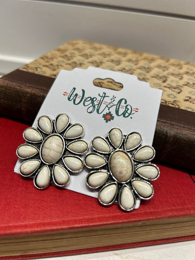 The Whitnee White Pendant Studs