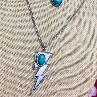 Lightning Bolt Turquoise Layered Necklace
