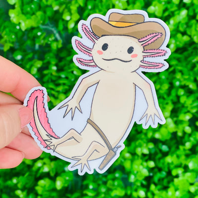 Axolotl Cowboy Sticker
