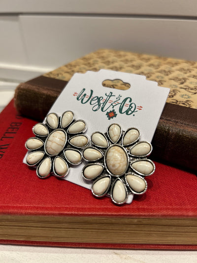 The Whitnee White Pendant Studs