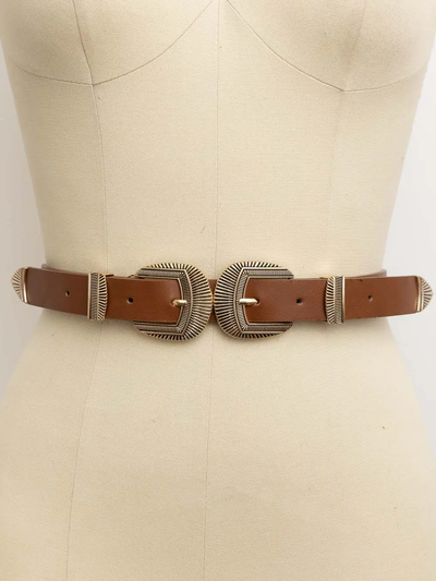 Double Buckle Western Belt