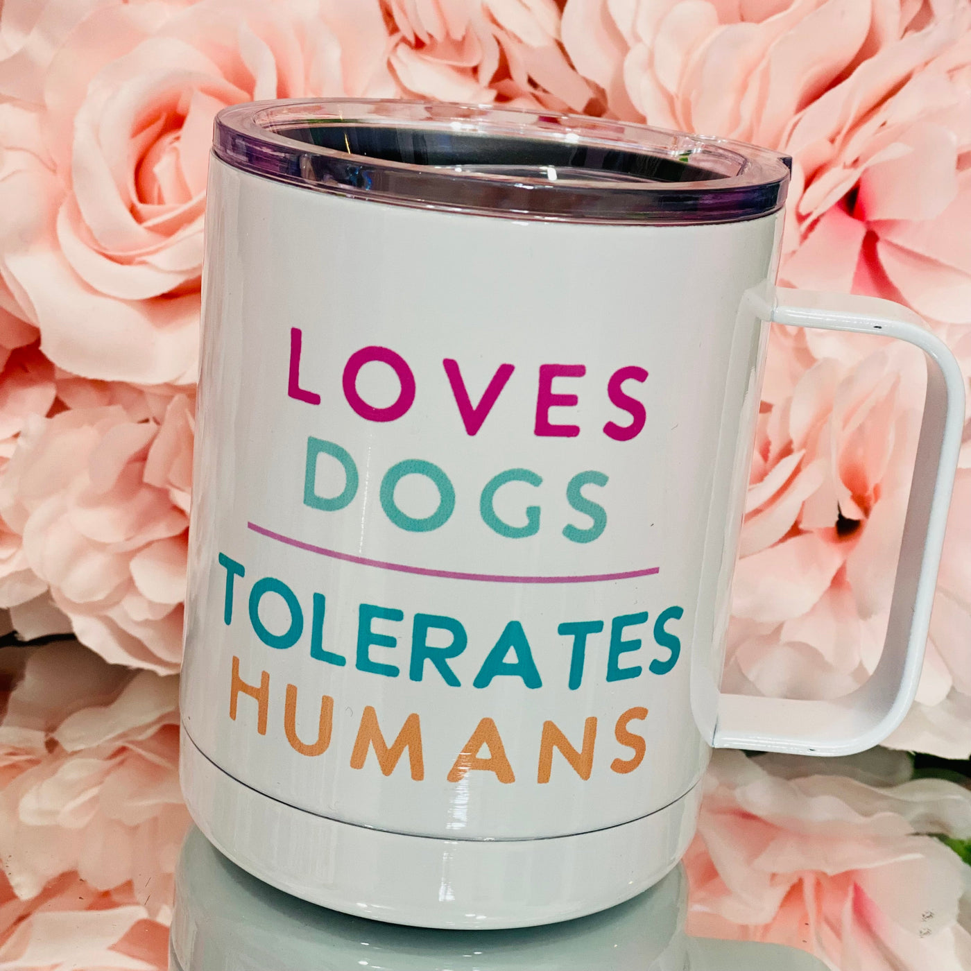 Loves Dogs, Tolerates Humans Travel Mug