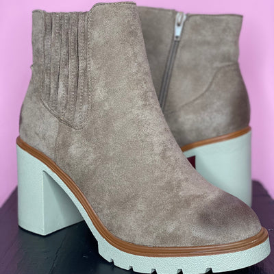 The Kristin Taupe Booties