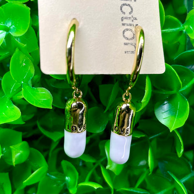 Love Is My Drug Dainty Earrings - 2 Colors
