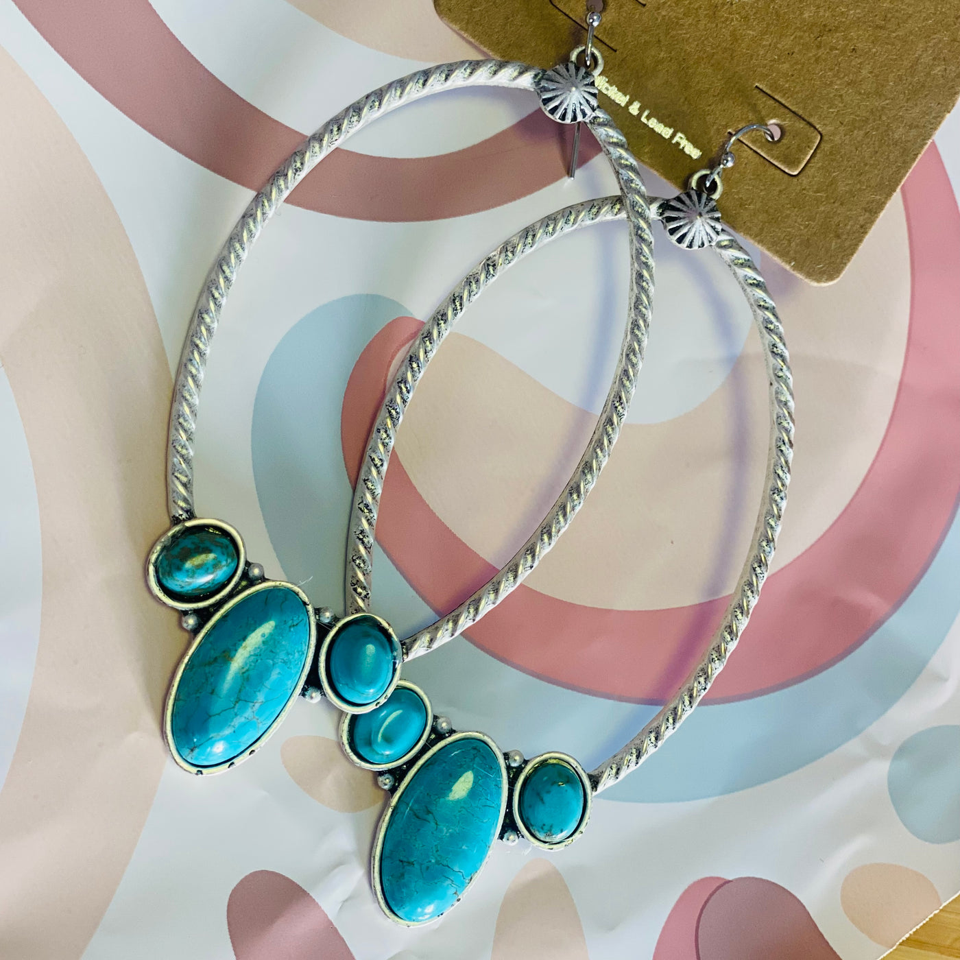 Oval Turquoise Earrings