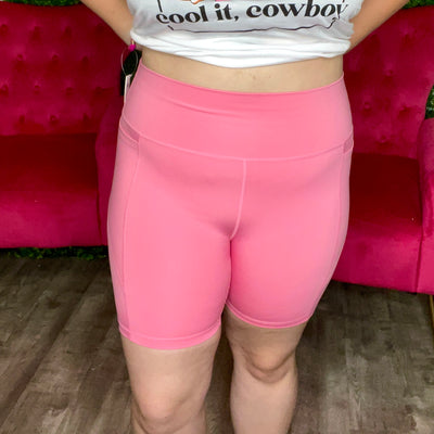 I Want Candy Pink Athletic Biker Shorts