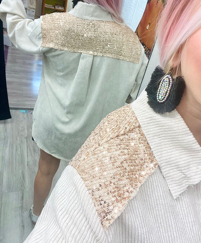 Wild As Her Sequin Shacket
