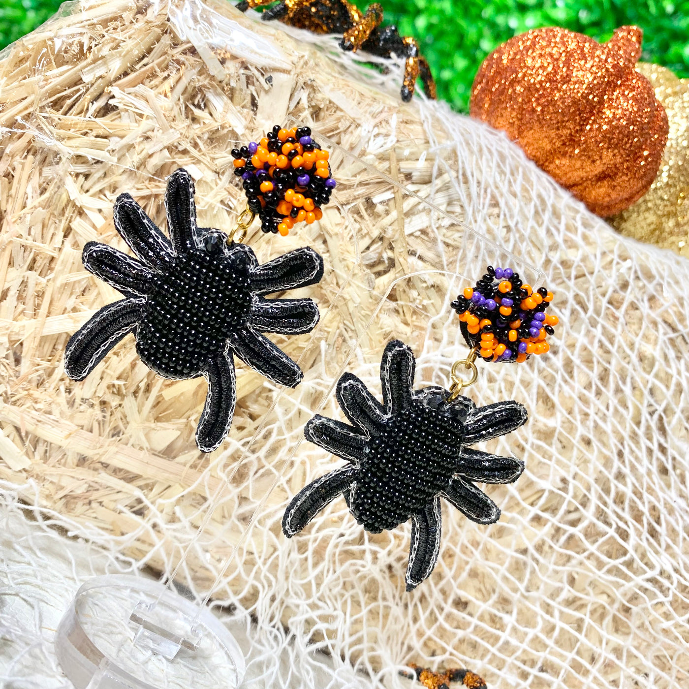 Beaded Itsy Bitsy Spider Earrings