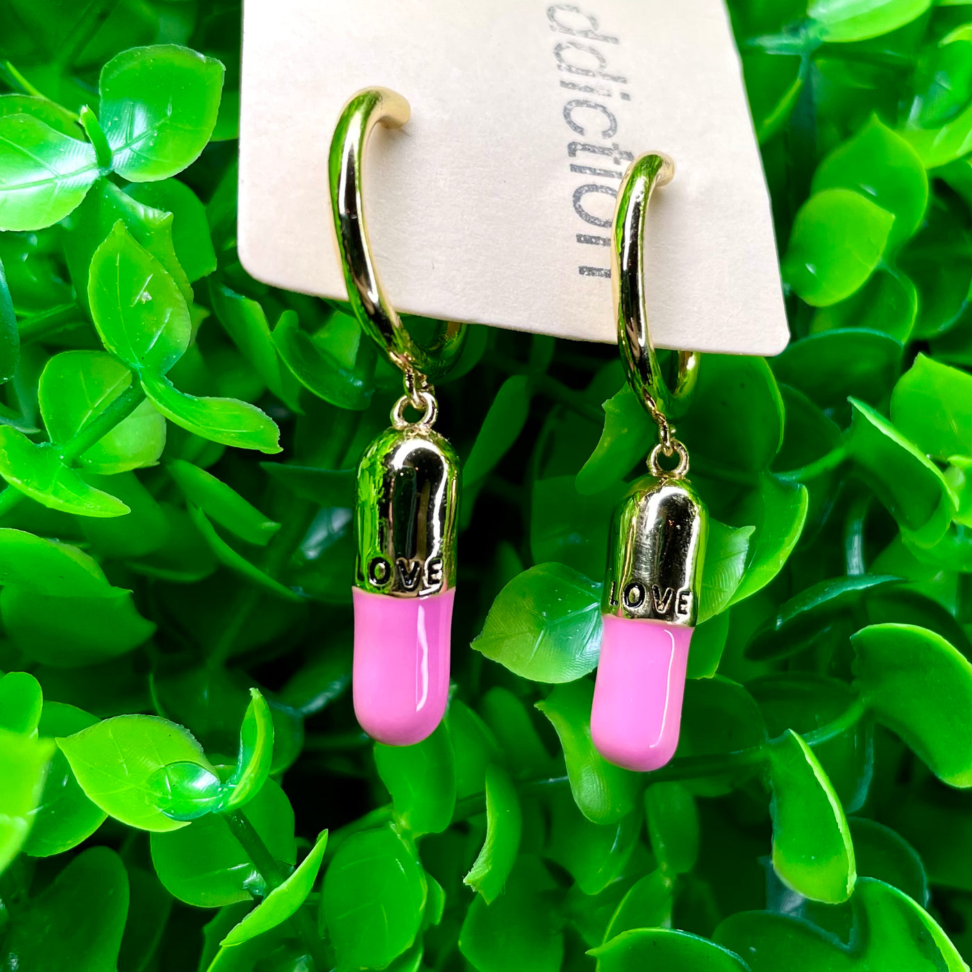 Love Is My Drug Dainty Earrings - 2 Colors
