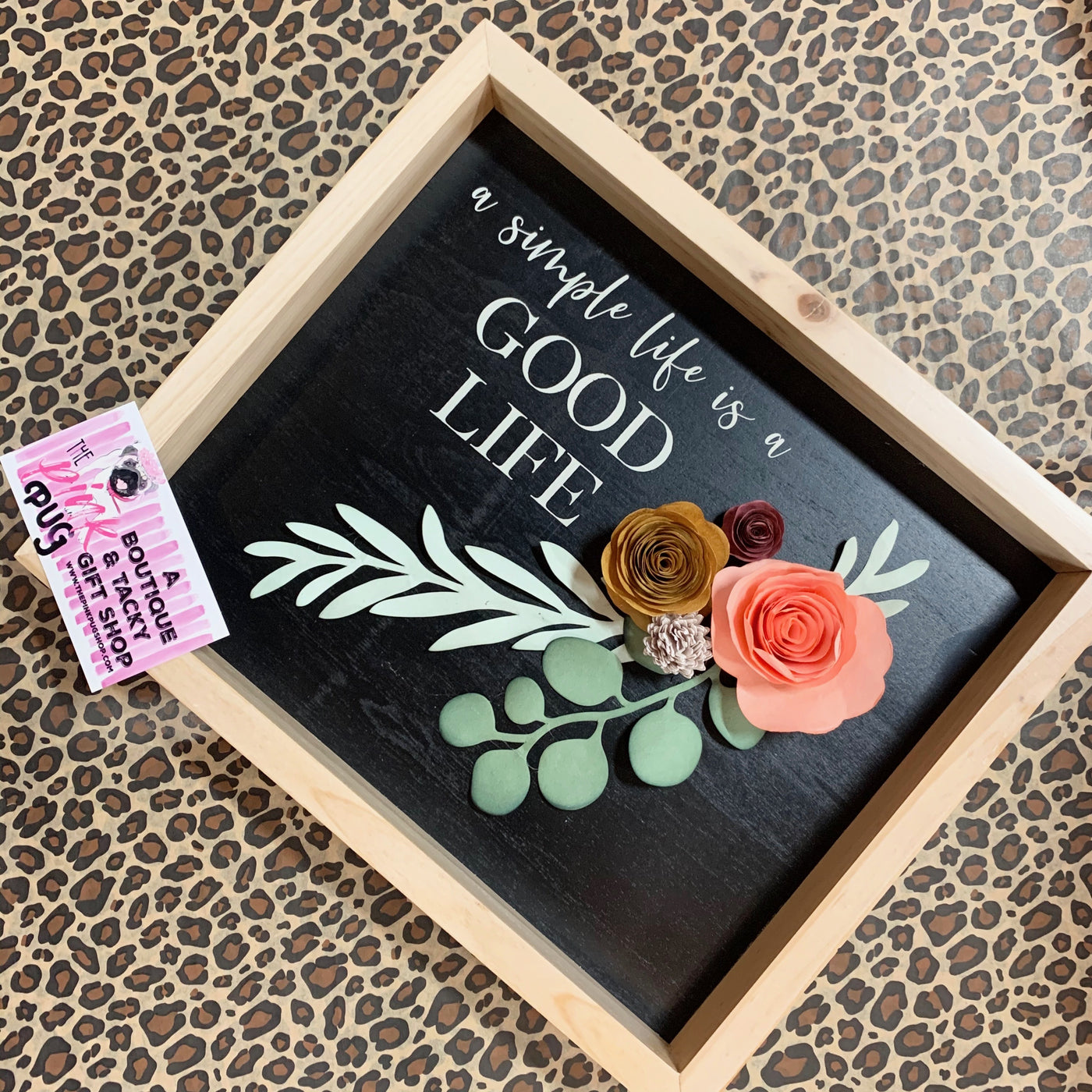 Simple Life Inset 3D Flower Box Sign