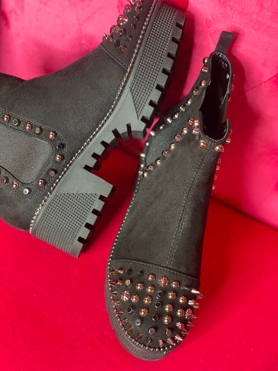 Life On The Edge Booties- SILVER SPIKES
