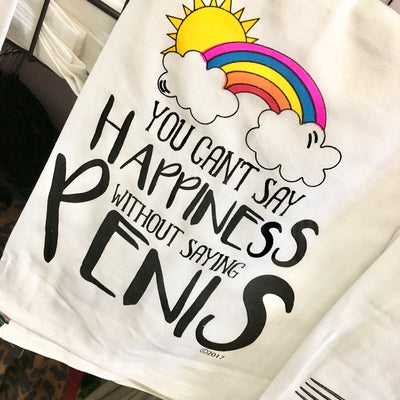 Can't Say Happiness Dish Towel- 2 STYLES