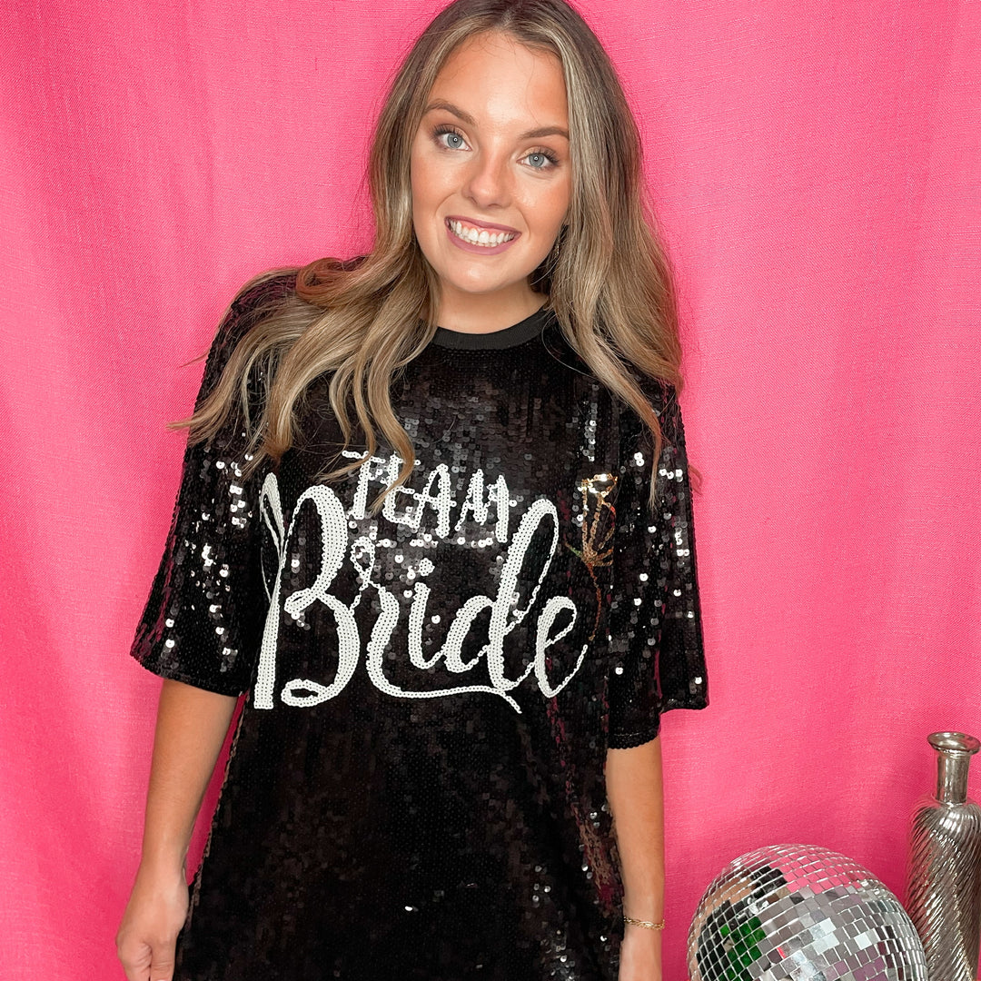 team bride sequin dress White Team Bride Sequin Dress