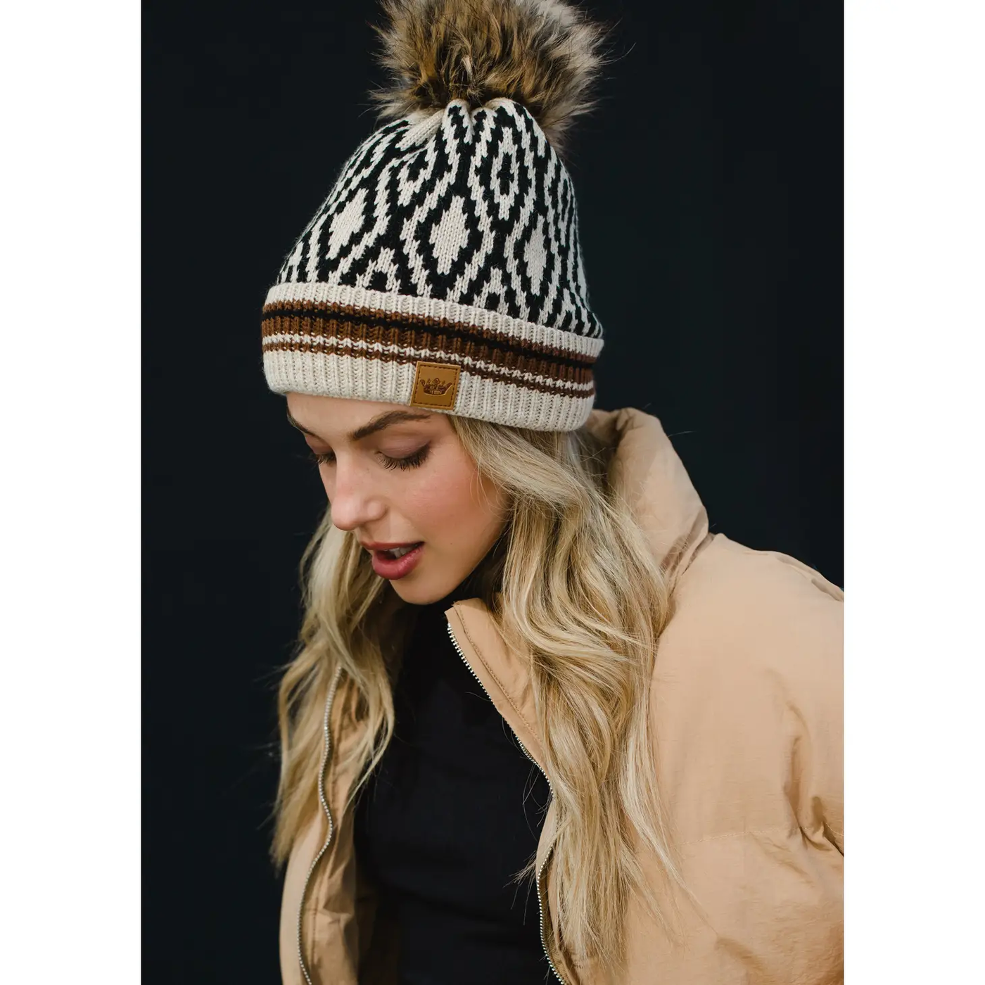 Aztec Pom Beanie