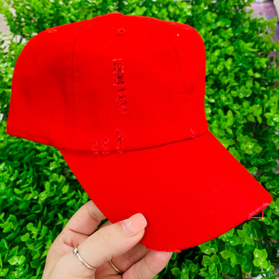 Distressed High Pony Hat- 9 STYLES