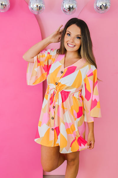 Peachy Keen Satin Dress
