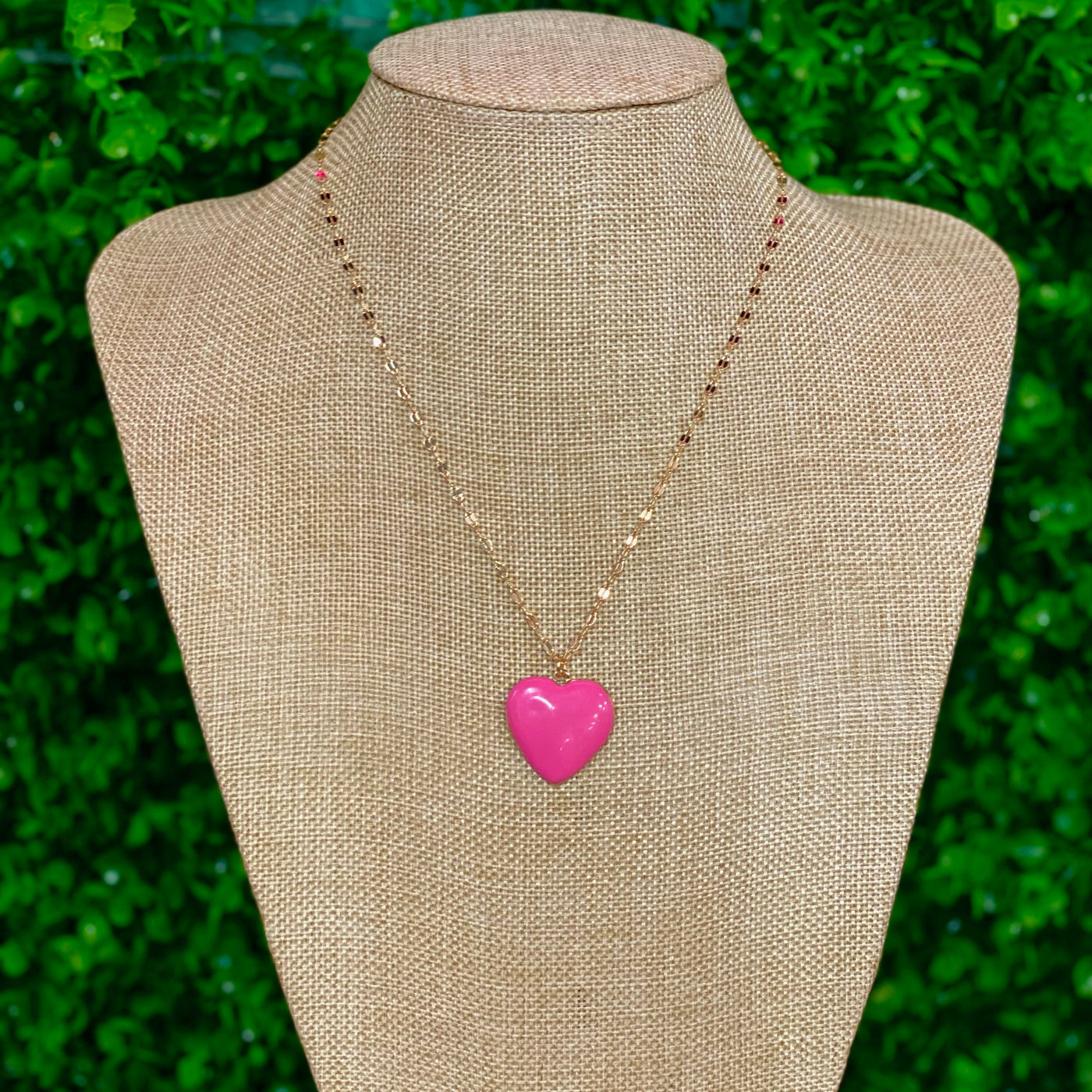 Hot Pink Heart Necklace