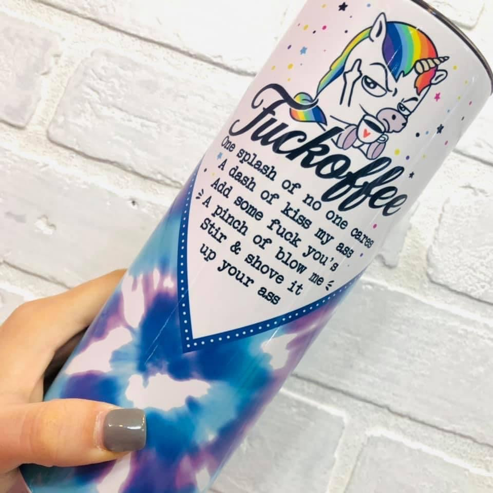 Fuckoffee Skinny Tumbler Pop