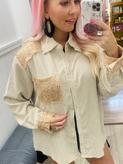 Wild As Her Sequin Shacket