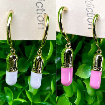 Love Is My Drug Dainty Earrings - 2 Colors