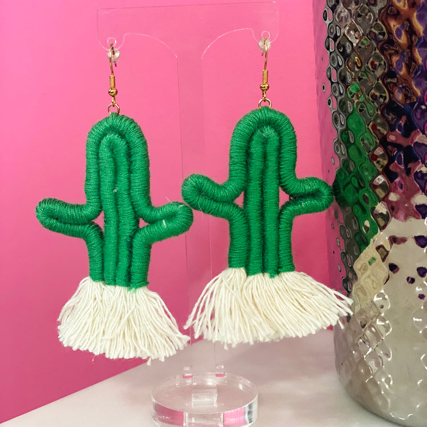 Threaded Cactus Earrings-3 Colors