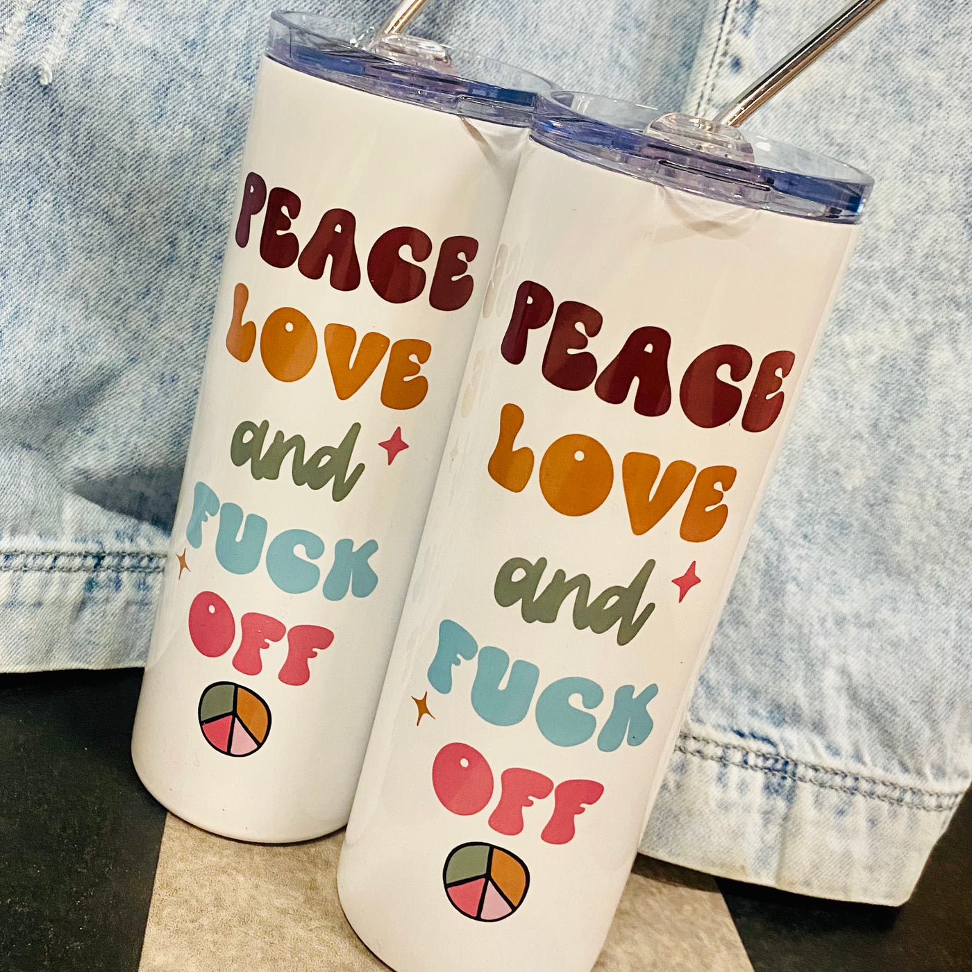 Peace Love And Fuck Off Travel Cup