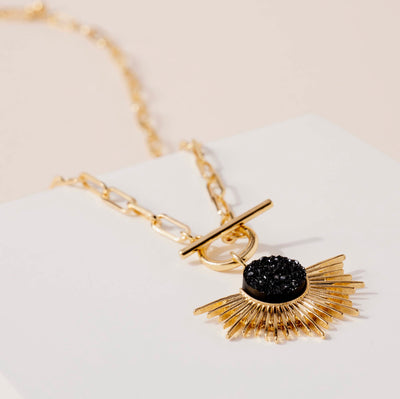 Sun Burst Pendent Necklace// 2 COLORS