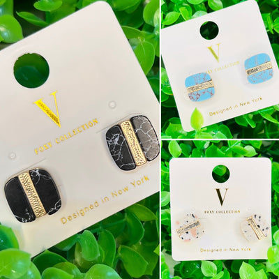 Rock Stud Earrings// 4 COLORS