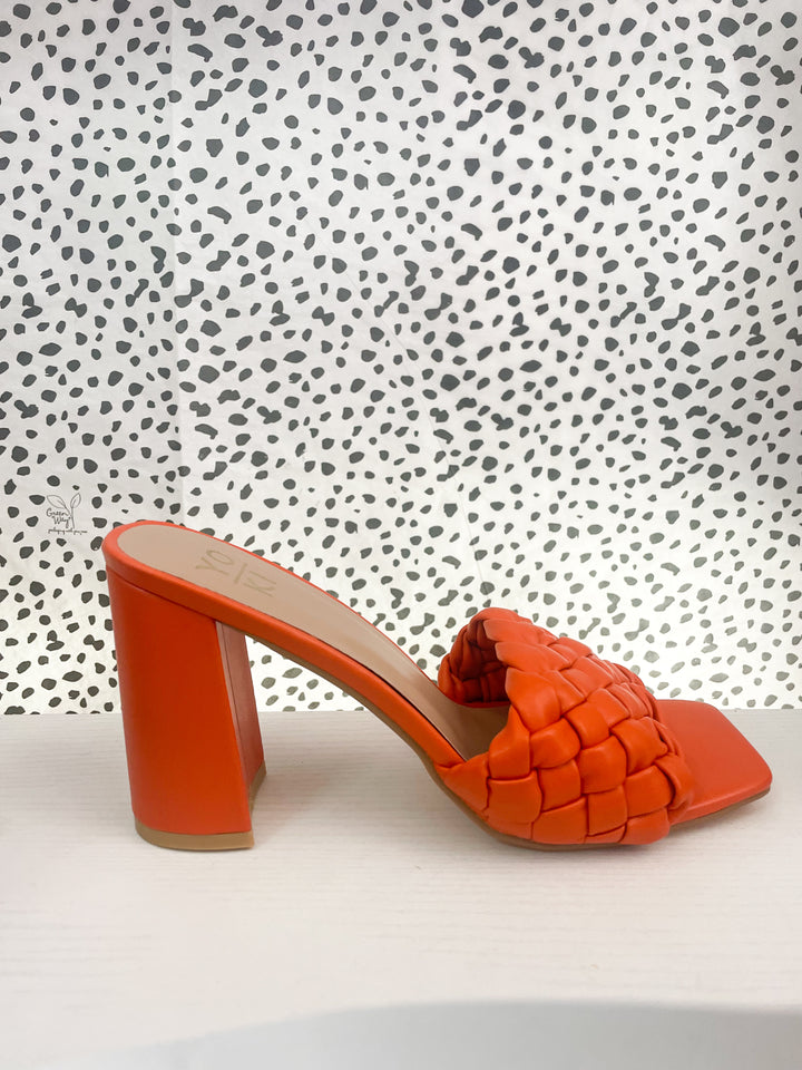 Victoria Orange Braid Heel
