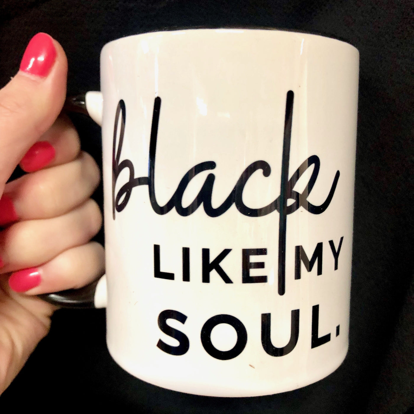 Black Coffee Drinker 15 oz Mug