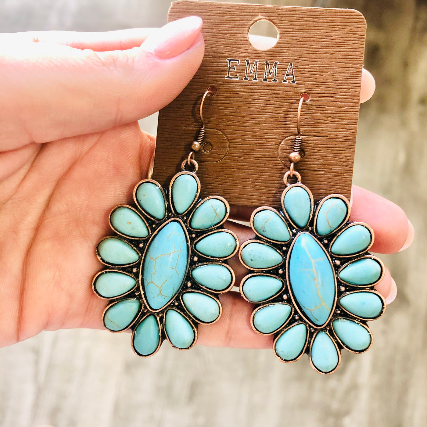 Turquoise Copper Squash Earrings