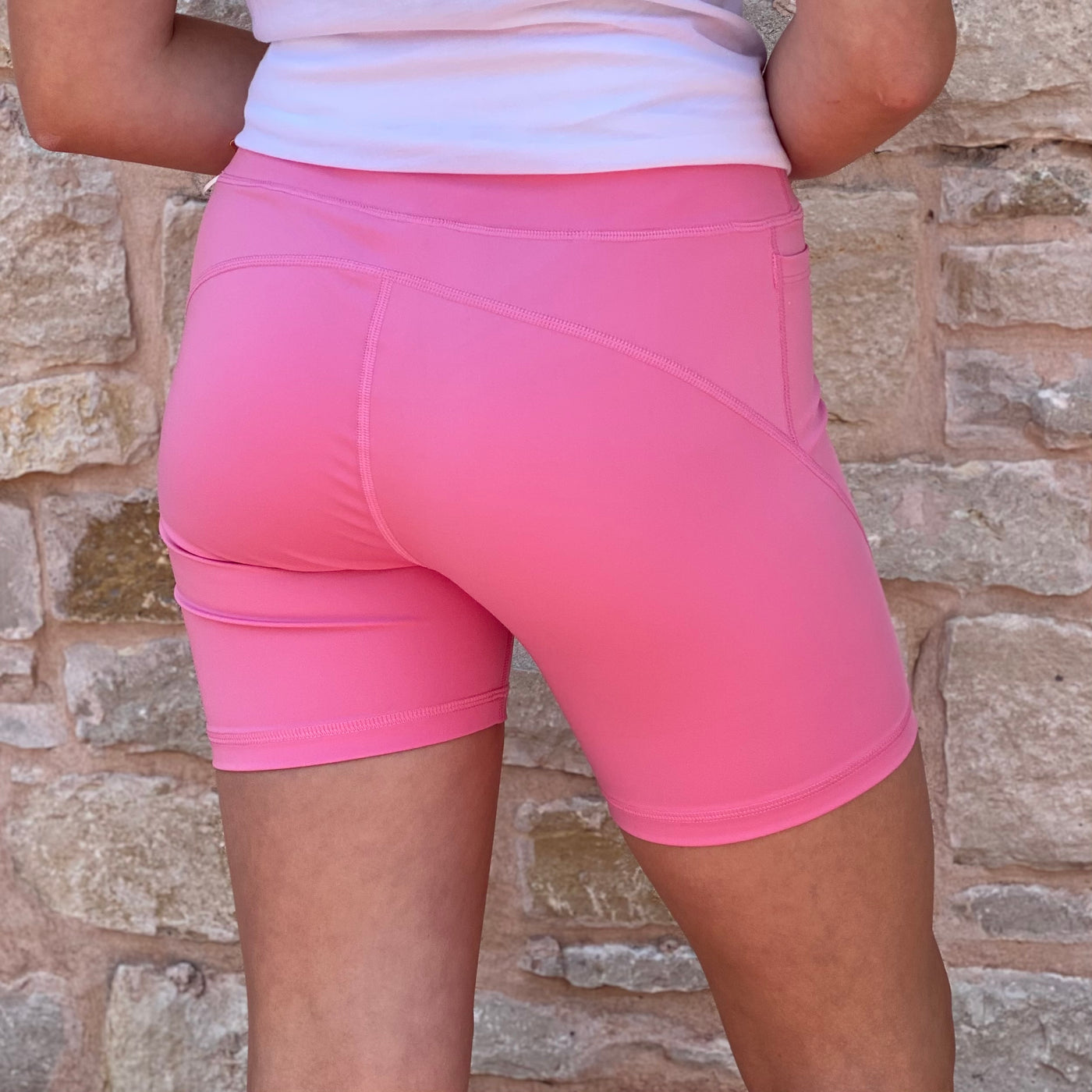 I Want Candy Pink Athletic Biker Shorts