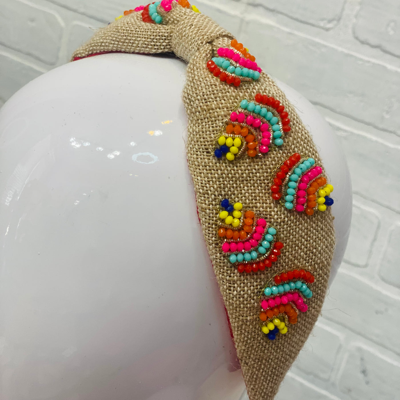 Tropical Jute Beaded Headband