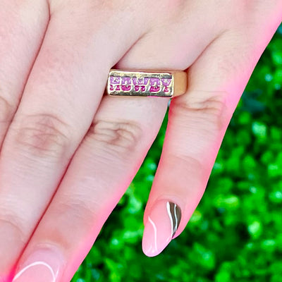 "Howdy" Gold Ring