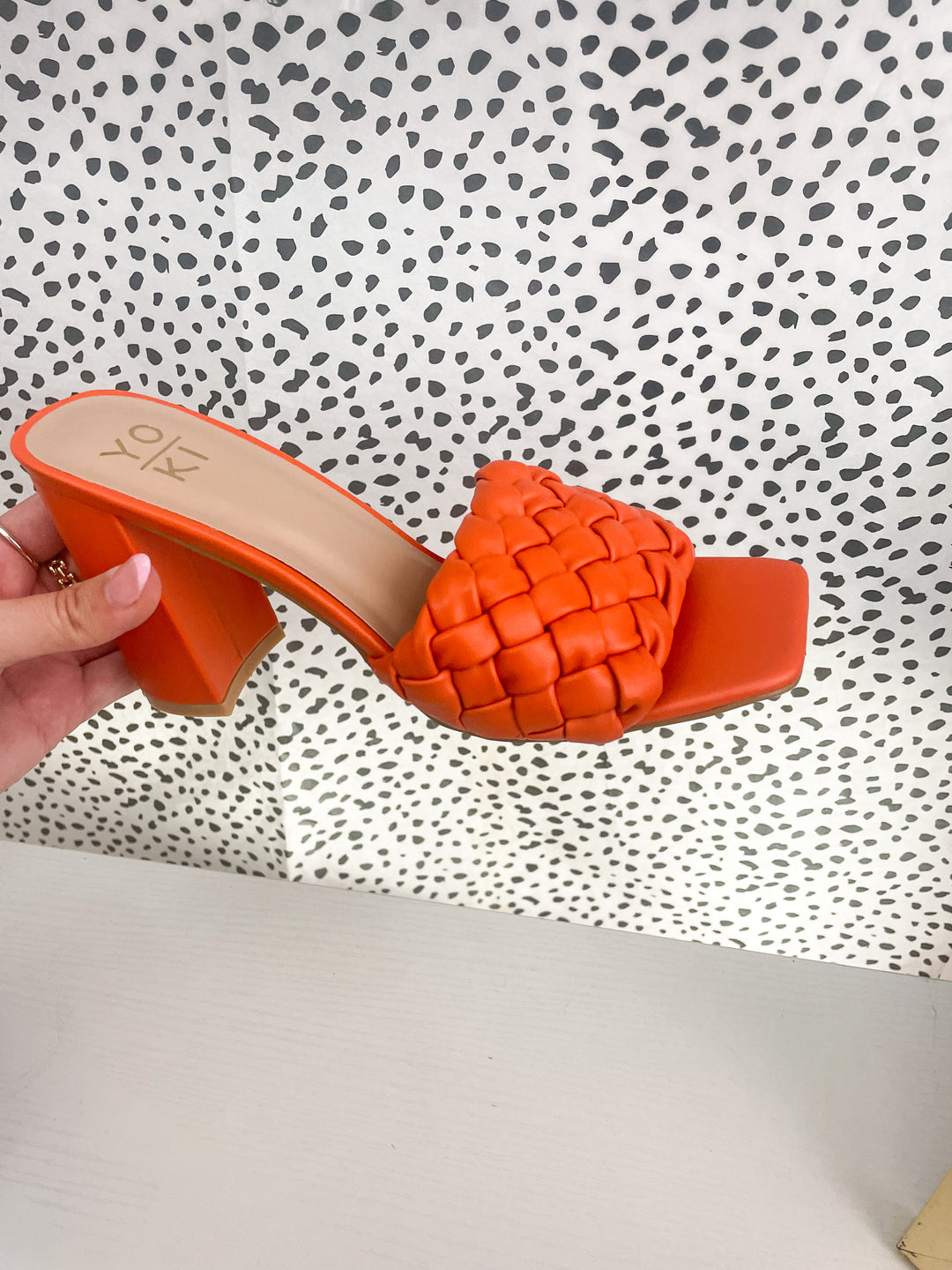 Victoria Orange Braid Heel